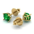 thumbnail image 1 of 0.2 Ct Round Cut Studs Green Emerald 14K Yellow Solid Solid Gold Everyday Dainty Earrings Screw Back, 1 of 7