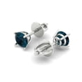thumbnail image 1 of 0.2 Ct Round Cut Studs Natural London Blue Topaz 14K White Solid Solid Gold Everyday Dainty Earrings Screw Back, 1 of 7