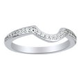 thumbnail image 1 of AFFY 0.2 Ct Round Shape White Diamond Curved Contour Band Ring In 14K Solid White Gold, 1 of 1