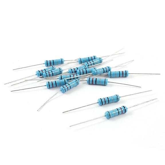 15Pcs 2W 0.2 Ohm 1% Tolerance 5-Color Loop Axial Through Hole Metal Film Resistors