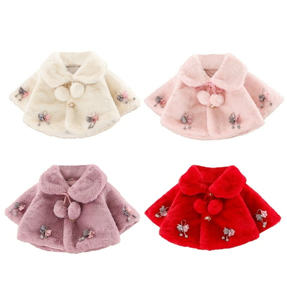 0-2 Years Infant Baby Girls Cape Cute Cloak Warm Winter Outwear Jacket Coat