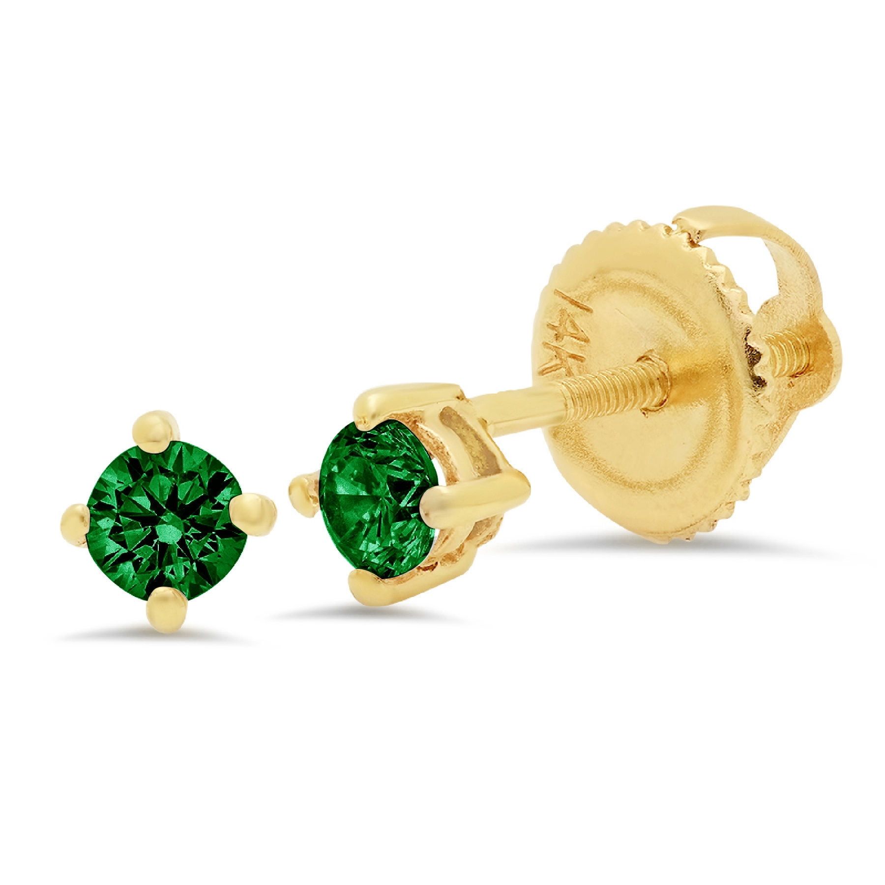 Emerald screw hot sale back earrings