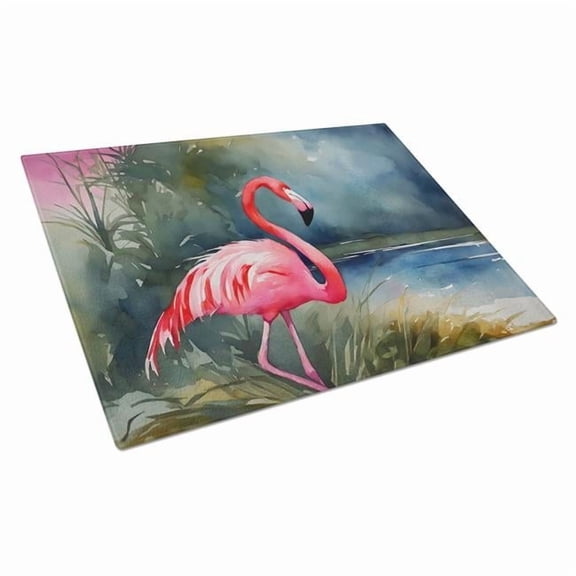 0.2 x 15 x 12 in. Flamingo Glass Cutting Board - Large