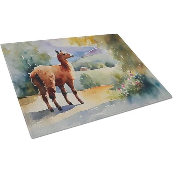 0.2 x 15 x 12 in. Llama Glass Cutting Board, Large