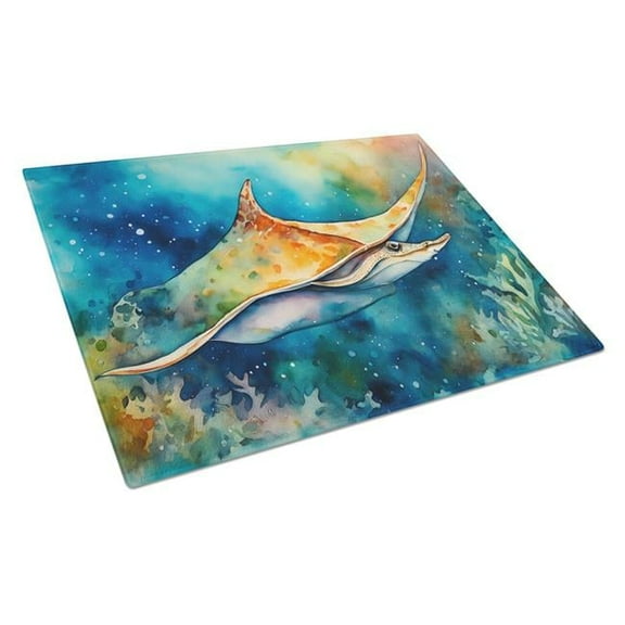 0.2 x 15 x 12 in. Sting Ray Glass Cutting Board, Large