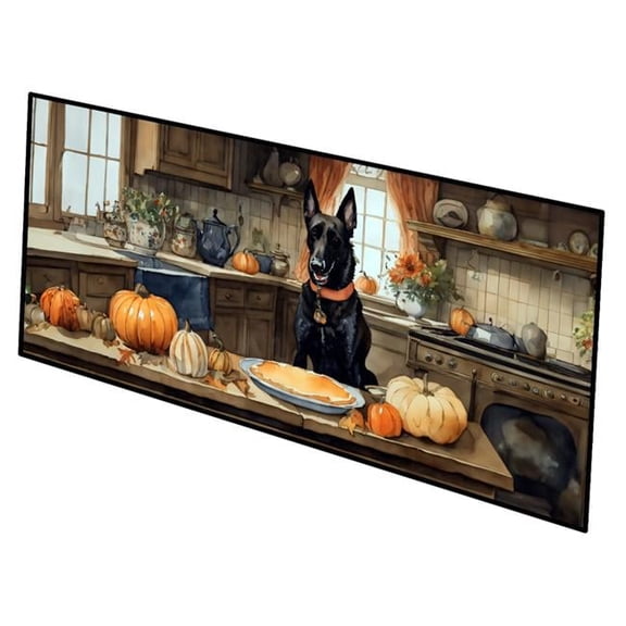 0.2 x 28 x 58 in. Belgian Malinois Fall Kitchen Pumpkins Runner Mat