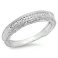thumbnail image 1 of 0.20 CT 14K Gold Round Diamond Vintage Anniversary Wedding Millgrain Stackable Band, 1 of 4