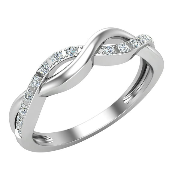 0.20 CT TW Intertwined Diamond Anniversary Band 14K White Gold (G,SI)