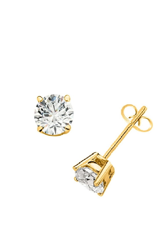 0.20 Carat Diamond Stud Earrings Women Jewelry In 14K White Gold With Backs