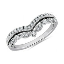 0.20 Carat Excellent Round Cut Real Diamond Stunning Eternity Band for Wedding Solid 14K White Gold Size 7