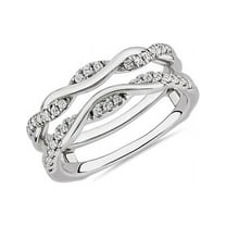 0.20 Carat Fine Round Cut Moissanite Engagement Eternity Band Solid 14K White Gold Size 7 by Diamond-Capitals