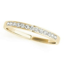 0.20 Carat Round Diamond Wedding Band In 10K Solid Yellow Gold