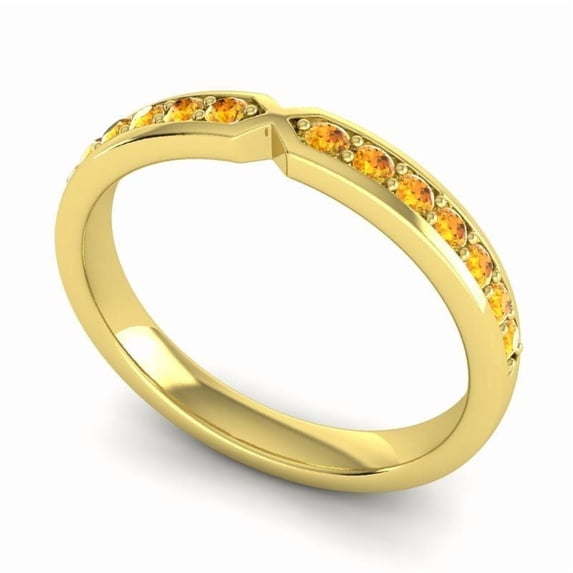 0.20 Carat Unique Round Cut Citrine Gemstone Birthday Gift Eternity Band for Women Solid 14K Yellow Gold Size 11.5 by Diamond-Capitals
