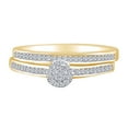 thumbnail image 1 of AFFY 0.20 Carat White Round Cut Natural Diamond Halo Engagement Bridal Ring Set 10k Solid Yellow Gold (1/5 Cttw), 1 of 1
