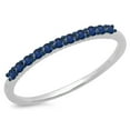 thumbnail image 1 of 0.20 Carat (ctw) 10K White Gold Round Cut Blue Sapphire Ladies Stackable Anniversary Wedding Band 1/5 CT, 1 of 1