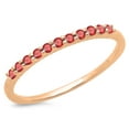 thumbnail image 1 of 0.20 Carat (ctw) 14K Rose Gold Round Cut Ruby Ladies Stackable Anniversary Wedding Band 1/5 CT, 1 of 1