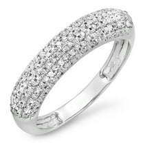 0.20 Carat (ctw) 14k White Gold Round Diamond Ladies Anniversary Wedding Band 1/5 CT