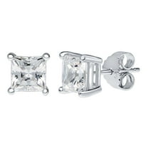 0.20 Ct - 1.00 Ct FG/VVS1 Diamond Princess Cut Stud Earrings In 14K White Gold