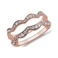 thumbnail image 1 of 0.20 Ct Brilliant Round Cut Genuine Diamond Sparkle Engagement Eternity Band for Women Solid 14K Rose Gold Size 6.5, 1 of 7