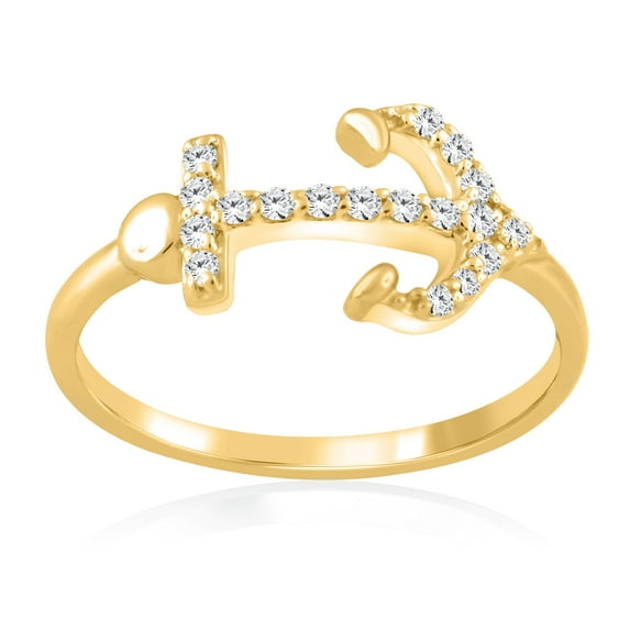 0.20 Ct. Diamond Arrow Shape Ring In 10K Solid Rose, White & Yellow Gold