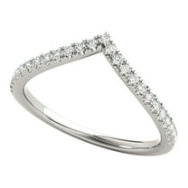 0.20 Ct Diamond Chevron Wedding Band In 10K Gold