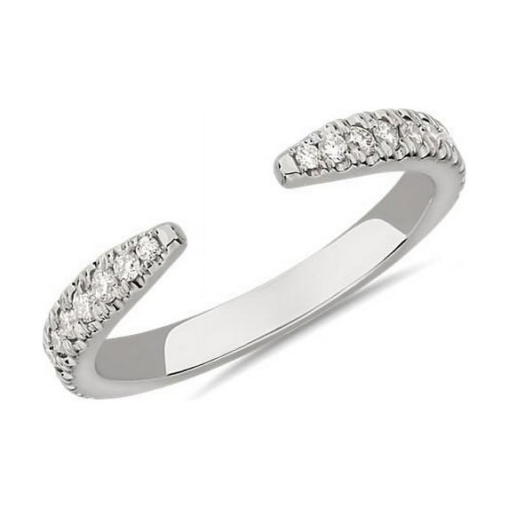 0.20 Ct VS1 Clarity Round Cut Genuine Diamond Wonderful Eternity Band for Bride in Solid 18K White Gold Size 10.5