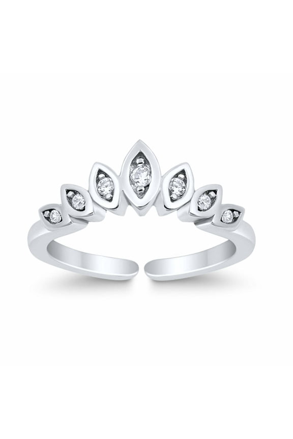 0.20Ct Round Lab Created Diamond Adjustable Silver Toe Ring 925 Sterling Silver