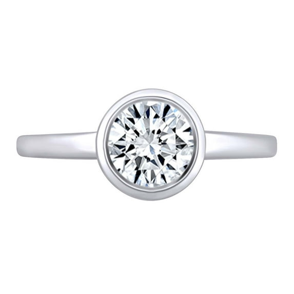 AFFY 0.21 Carat (Cttw) Round White Natural Diamond Semi Mount Solitaire Engagement Ring In 14k Solid White Gold (I-J Color, I2-I3 Clarity) Ring Size-11.5