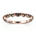 thumbnail image 1 of 0.21ct Round Black Diamond Moissanite Half Moon Styled Wedding Band 18K Rose Gold Over Silver, 1 of 4