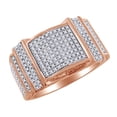 thumbnail image 1 of AFFY 0.22 Cttw White Natural Diamond Engagement Men's Ring in 14k Rose Gold Over Sterling Silver Ring Size : 11.5, 1 of 1
