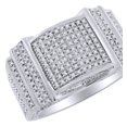 thumbnail image 1 of AFFY 0.22 Cttw White Natural Diamond Engagement Men's Ring in 14k White Gold Over Sterling Silver Ring Size : 6.5, 1 of 1