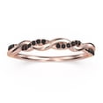 thumbnail image 1 of 0.22 ct 1mm round cut 10K rose gold twisted vine Black Diamond Moissanite ring., 1 of 4