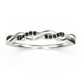 thumbnail image 1 of 0.22 ct 1mm round cut 10k White Gold twisted vine black diamond moissanite ring., 1 of 4