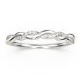 thumbnail image 1 of 0.22 ct 1mm round cut 10k White Gold twisted vine diamond moissanite ring., 1 of 4