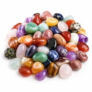 0.22 lb Bulk Assorted Tumbled Polished Stones Crystal Set Quartz Stone Kit Healing Crystal Stones Crystal Jewelry Making Home Decoration Vase Filler, 10-20 mm