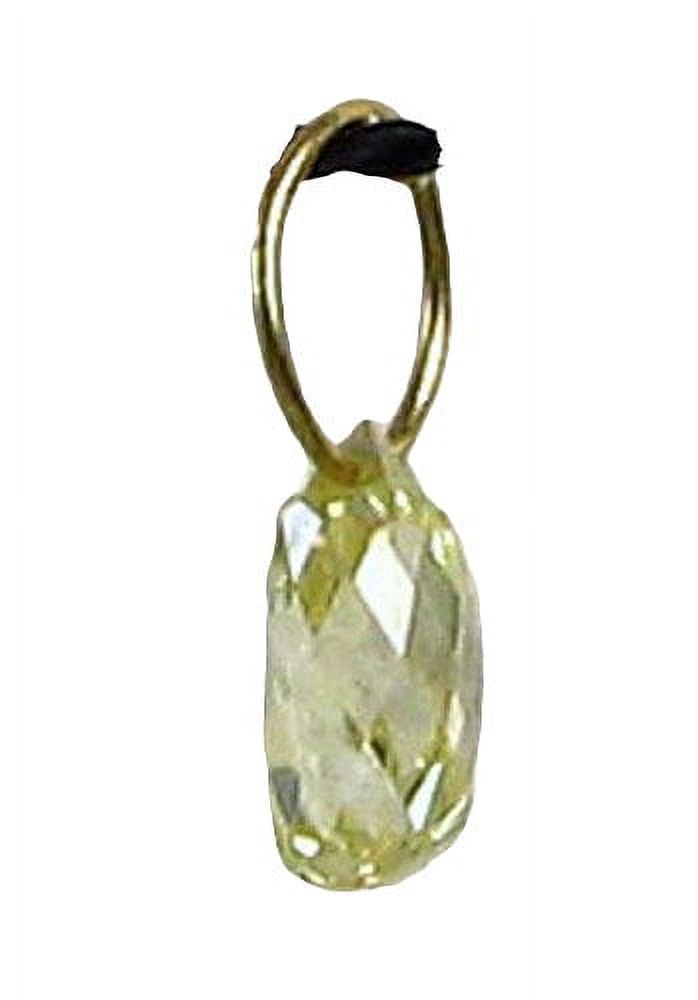 0.22cts Natural Canary 4x2x2mm Diamond 18K Gold Pendant 6568M - image 1 of 5