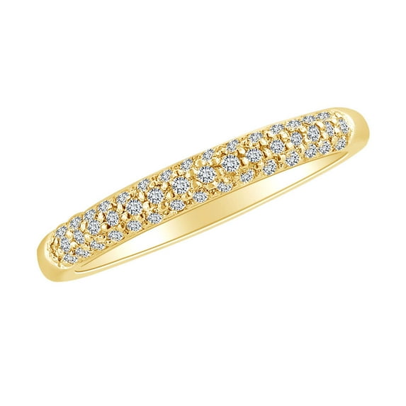 AFFY 0.23 Carat Round Shape White Natural Diamond Wedding Band Ring 18k Solid Yellow Gold Ring Size-5.5