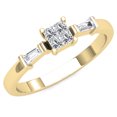 thumbnail image 1 of 0.23 Carat (ctw) 18K Yellow Gold Princess & Tapered Cut White Diamond Ladies Invisible Engagement Ring 1/4 CT, 1 of 1