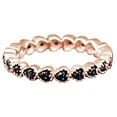 thumbnail image 1 of AFFY 0.23 Cttw Round Black Natural Diamond Heart Band Ring In 14K Rose Gold Over Sterling Silver, 1 of 2