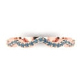 thumbnail image 1 of 0.23 ctw Wedding Band for Women - 14K Rose Gold Blue Moissanite Stackable Eternity Ring, 1 of 6