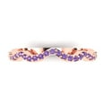 thumbnail image 1 of 0.23 ctw Wedding Band for Women - 14K Rose Gold Simulated Alexandrite Stackable Eternity Ring, 1 of 6
