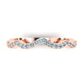 thumbnail image 1 of 0.23 ctw Wedding Band for Women - 14K Rose Gold Simulated Blue Sapphire Stackable Eternity Ring, 1 of 6