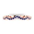 thumbnail image 1 of 0.23 ctw Wedding Band for Women - 14K Rose Gold Simulated Tanzanite Stackable Eternity Ring, 1 of 6