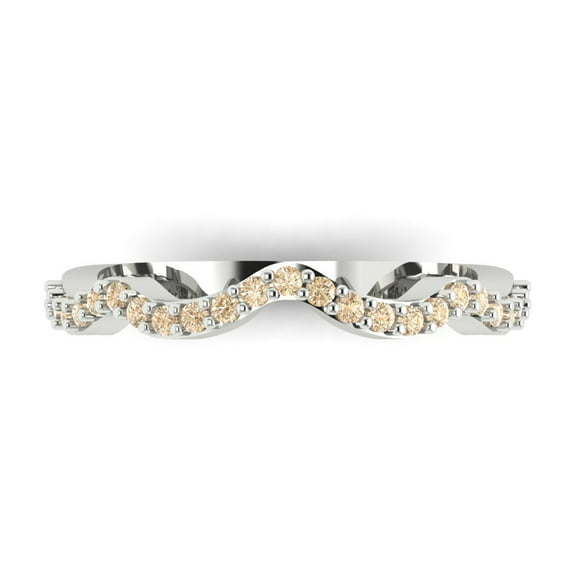 0.23 ctw Wedding Band for Women - 14K White Gold Natural Morganite Stackable Eternity Ring