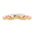 thumbnail image 1 of 0.23 ctw Wedding Band for Women - 18K Rose Gold Natural Citrine Stackable Eternity Ring, 1 of 6