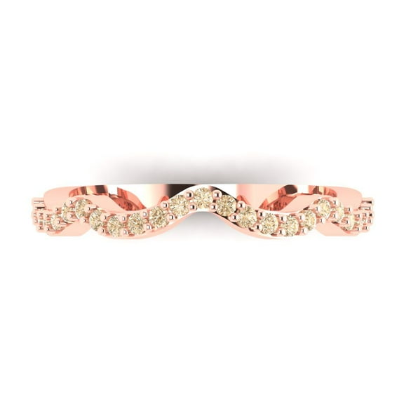 0.23 ctw Wedding Band for Women - 18K Rose Gold Natural Morganite Stackable Eternity Ring