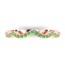 0.23 ctw Wedding Band for Women - 18K Rose Gold Simulated Green Diamond Stackable Eternity Ring