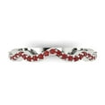 thumbnail image 1 of 0.23 ctw Wedding Band for Women - 18K White Gold Natural Garnet Stackable Eternity Ring, 1 of 6