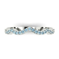 0.23 ctw Wedding Band for Women - 18K White Gold Simulated Blue Diamond Stackable Eternity Ring