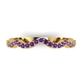 thumbnail image 1 of 0.23 ctw Wedding Band for Women - 18K Yellow Gold Natural Amethyst Stackable Eternity Ring, 1 of 6